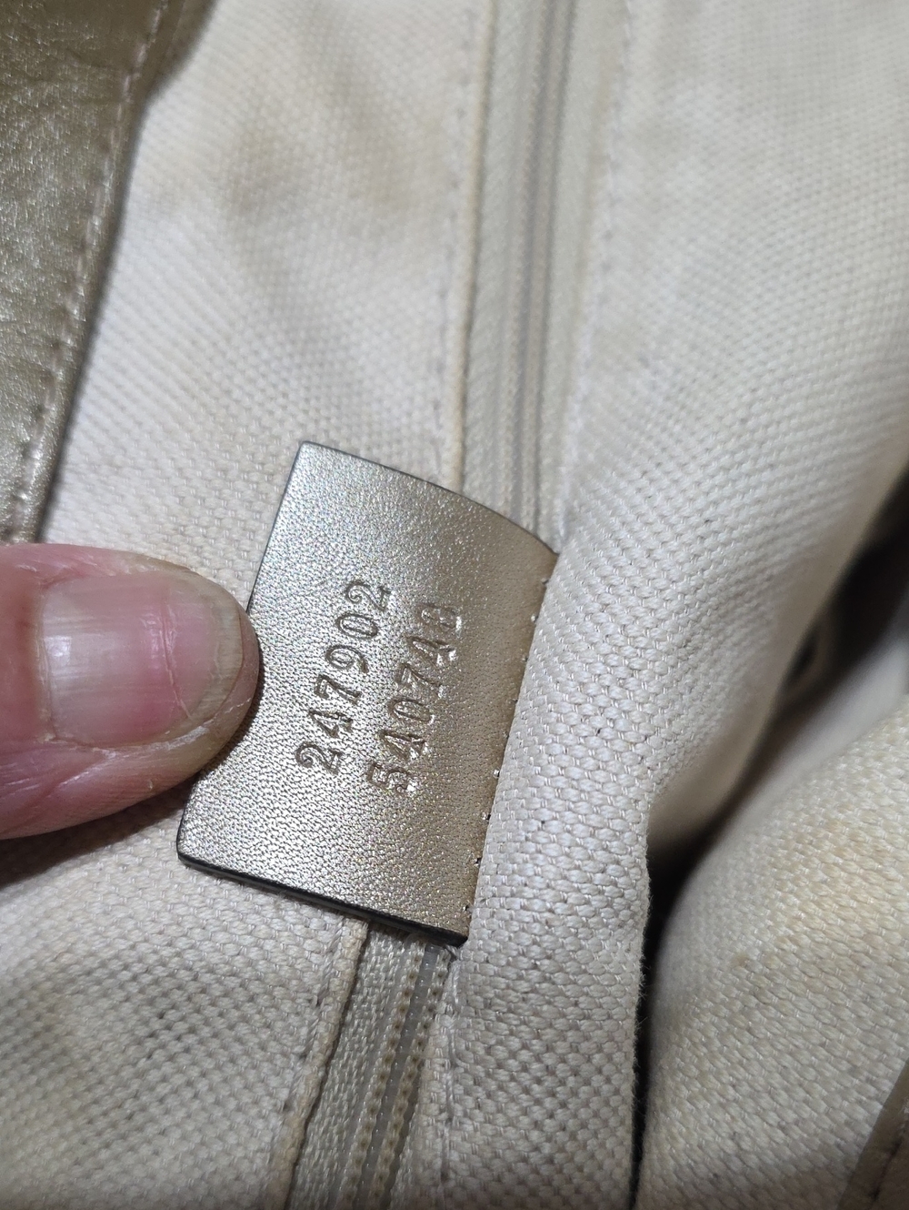 Authentic Gucci Brown Beige GG Canvas Shoulder Satchel with Gold Charm - Picture 5 of 8
